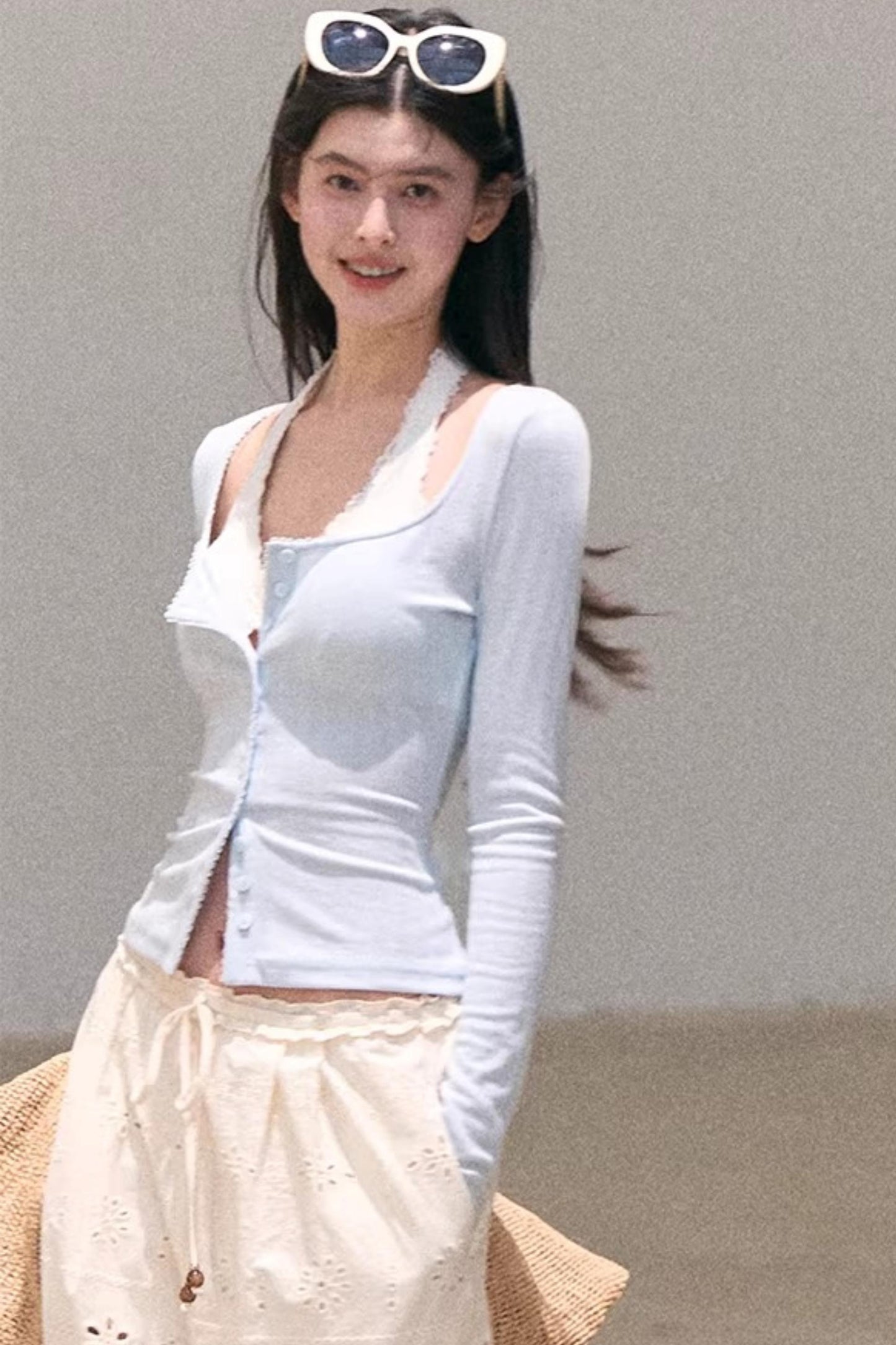 Lace-Trimmed Halter Camisole