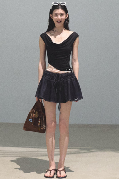 Embroidered Puffy A-Line Skirt