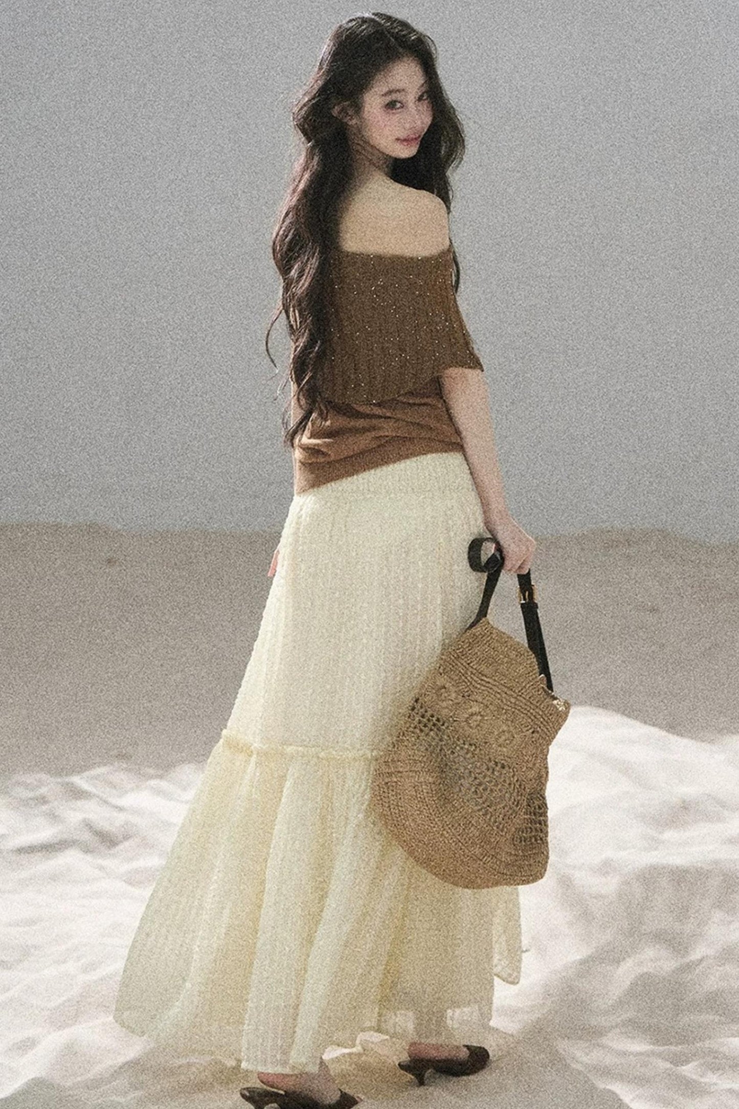 Youthful Off-Shoulder Knit Top