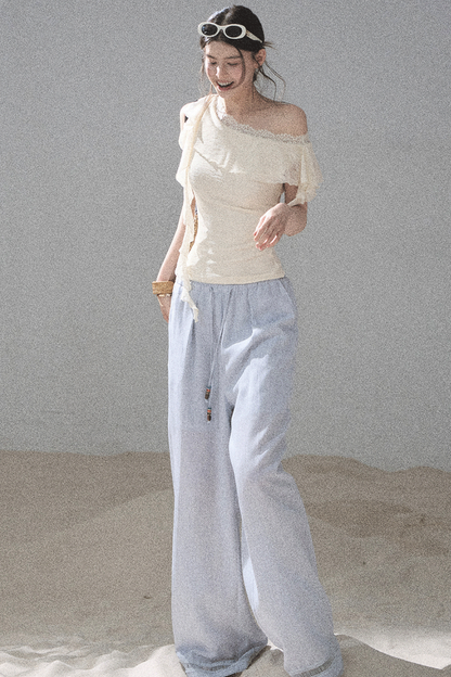 Before the Sunset Lace Off-Shoulder Top