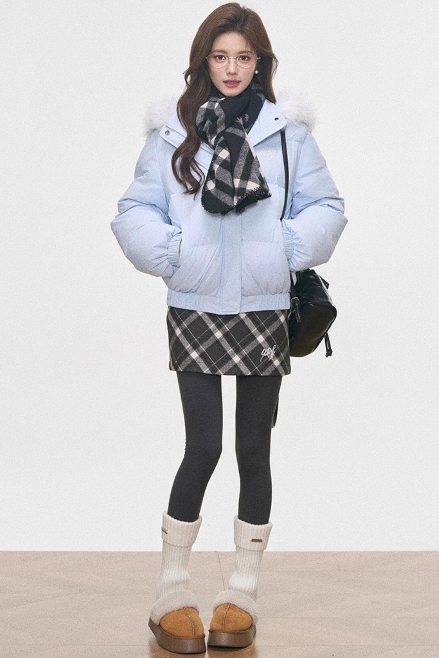 Hooded Cotton Collar Jacket Set-Up