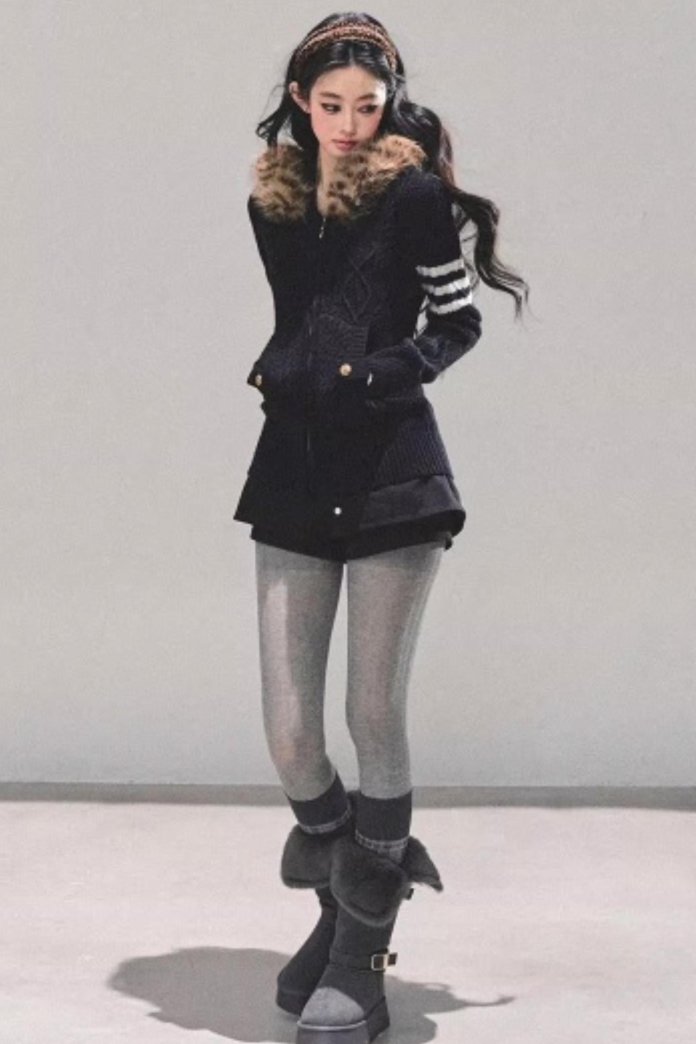 Winter Hooded Knit Sweater