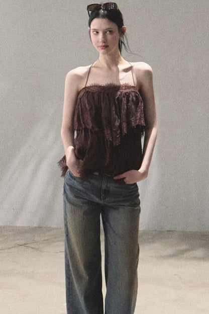 Vintage Hand-Painted Jeans Set