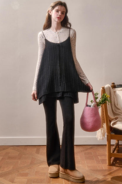 Soft Gemstone Wool Pants Set-Up