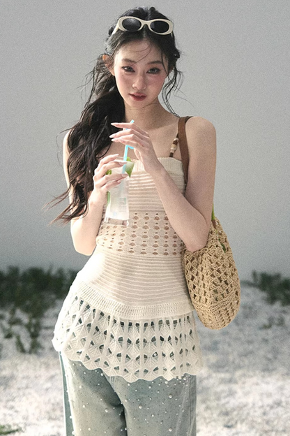 Knitted Hollow-Out Summer Top