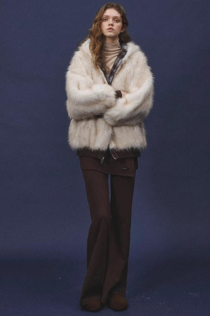 Reversible Plaid Plush Coat