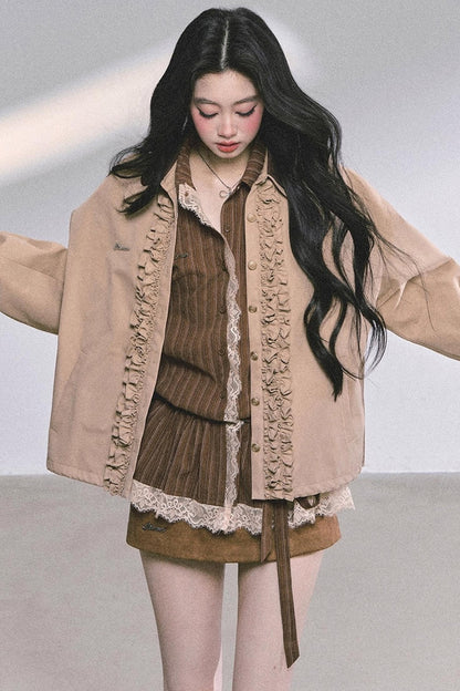 French Lace Stripe Shirt Set-Up