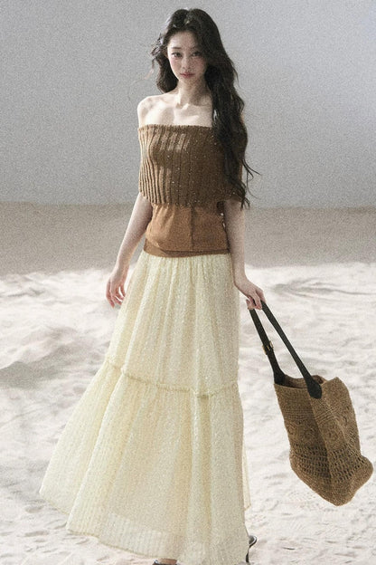 Youthful Off-Shoulder Knit Top