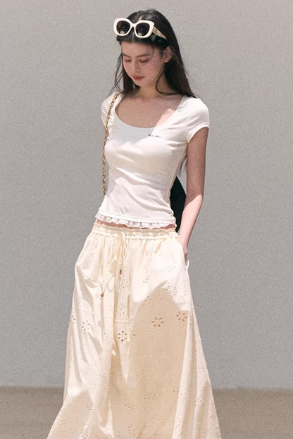 Pure Cotton Embroidered Skirt