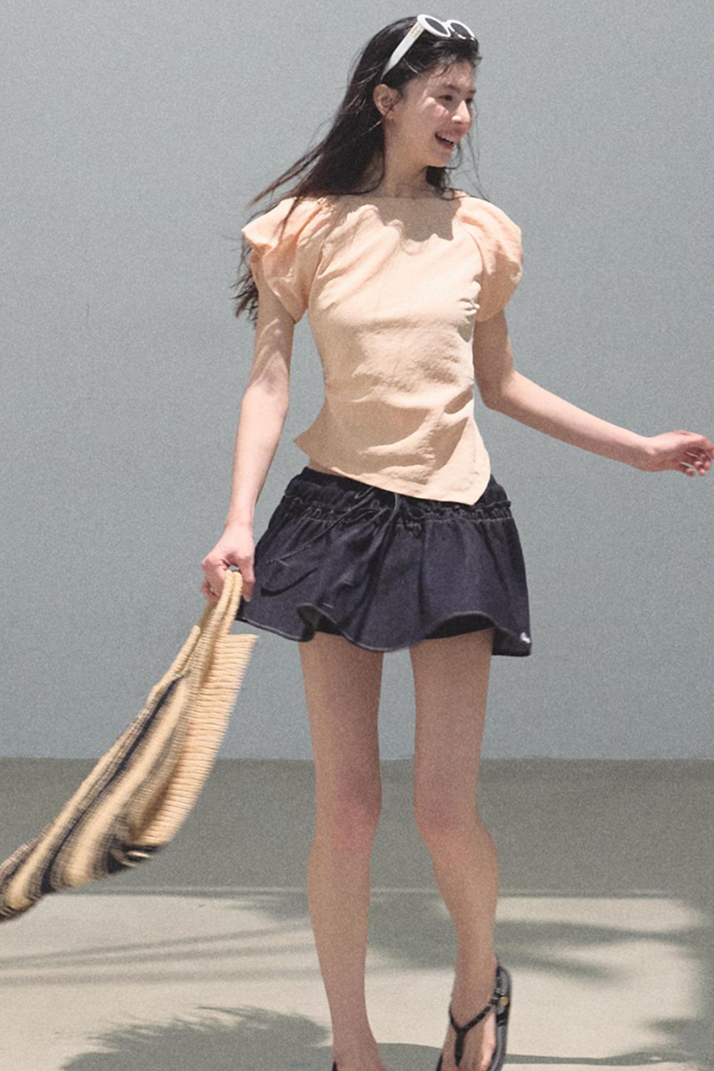 Embroidered Puffy A-Line Skirt