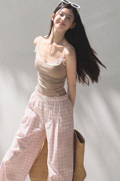 Wide-Leg Tencel Hemp Pants Set-Up