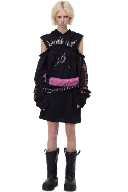 Electric Moon Off-Shoulder Dress