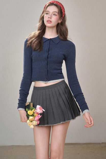 Gray Pleated Skirt