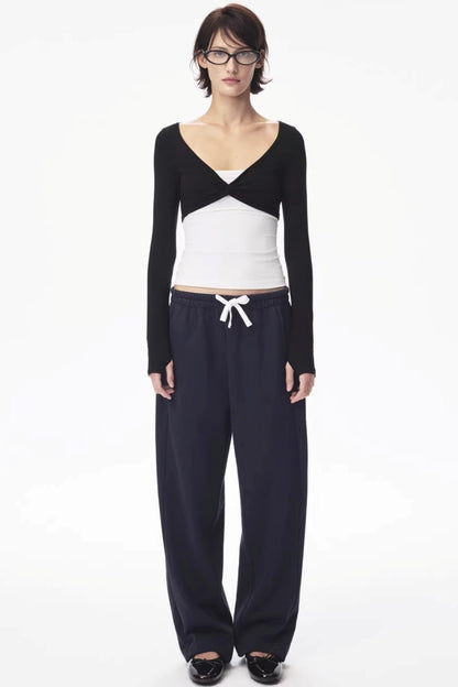 Color-Blocked Carrot Pants