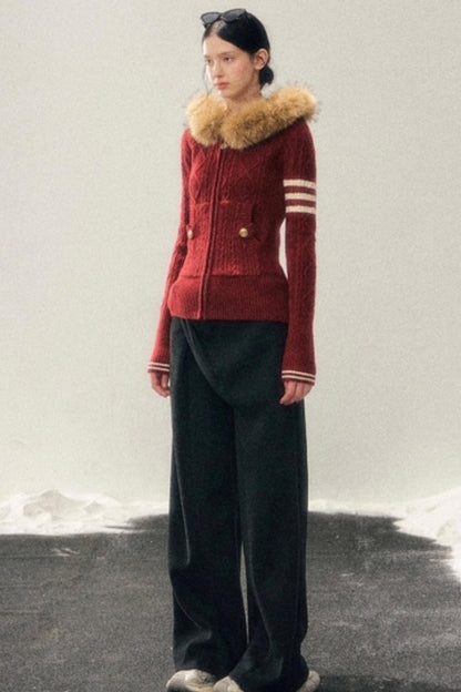 Winter Hooded Knit Sweater