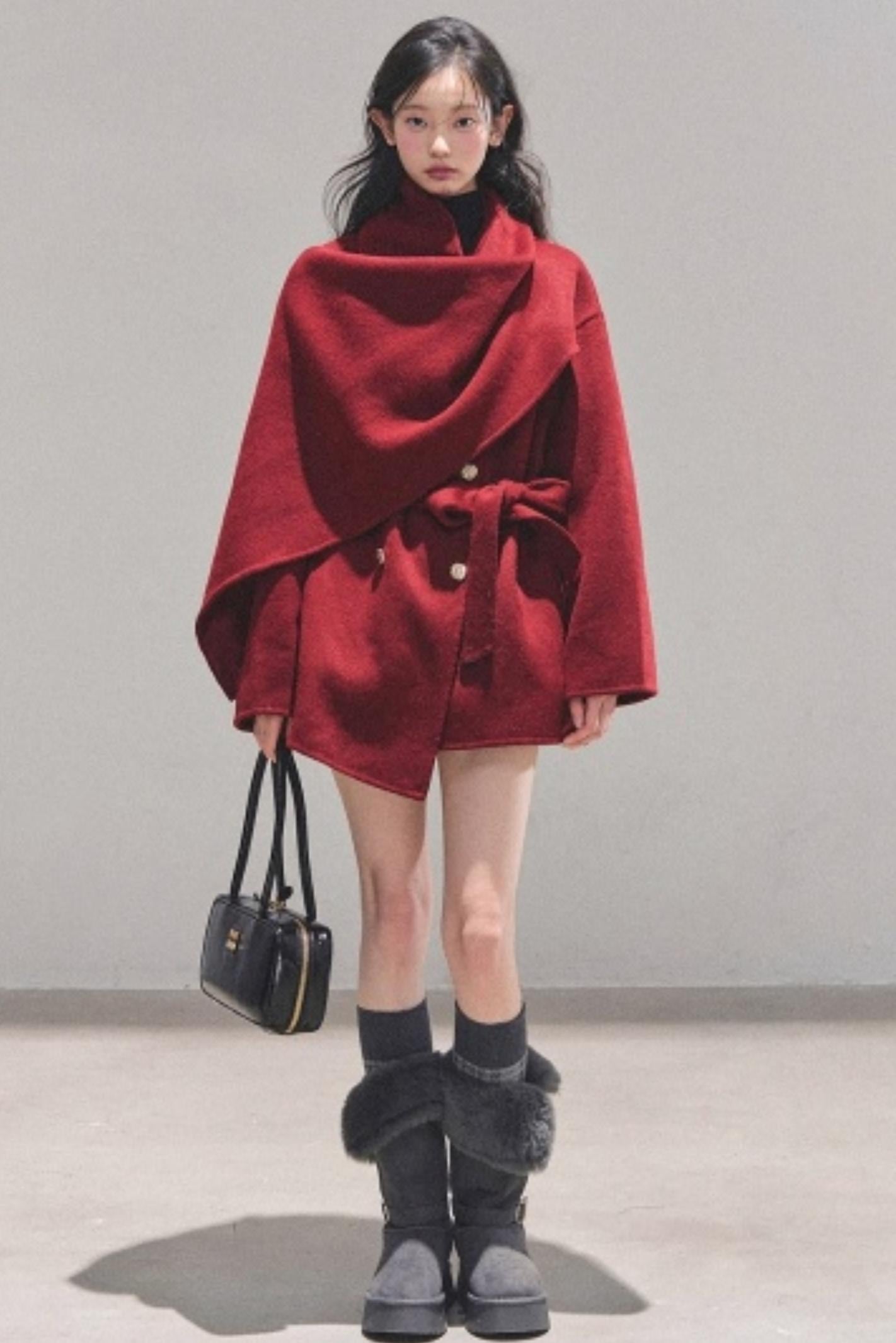 Winter Plaid Wool Coat