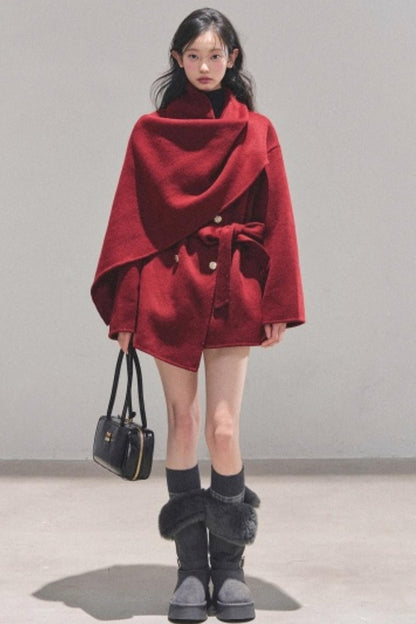 Winter Plaid Wool Coat