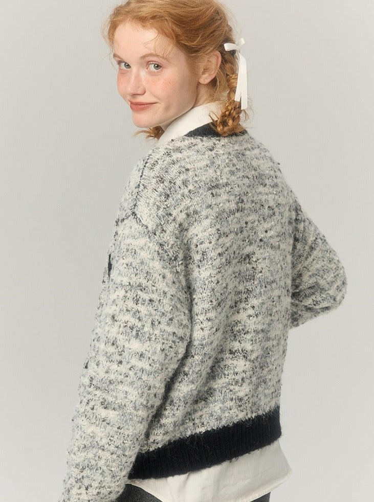 Kurzer Pullover -Strickjacke Mantel