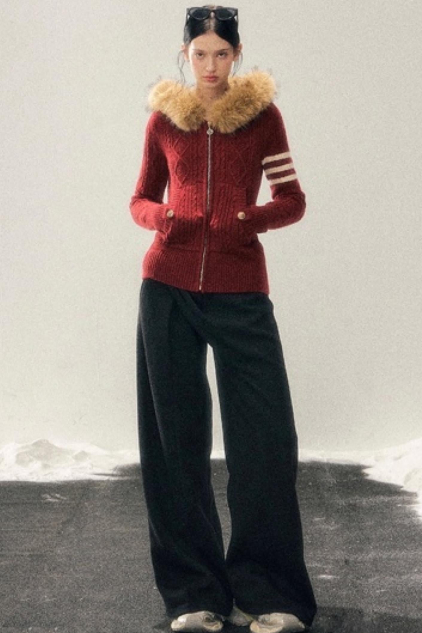 Winter Hooded Knit Sweater