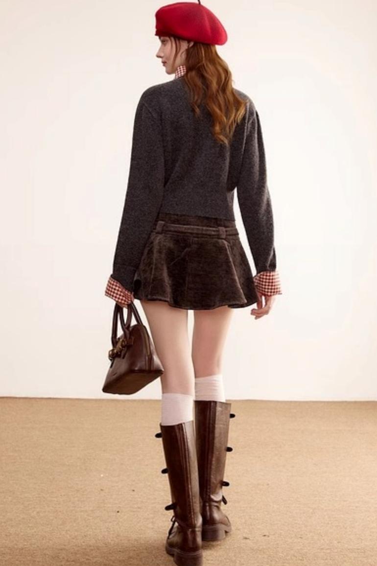 Patchwork Wool Cardigan Sweater