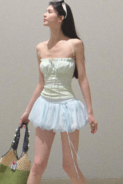 Floral Peplum Culottes Skirt Set