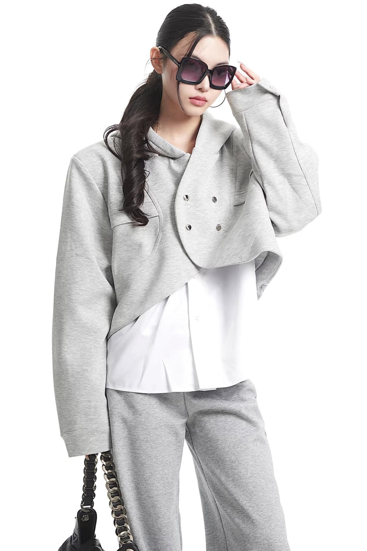 Faux Two-Piece Hooded Jacket