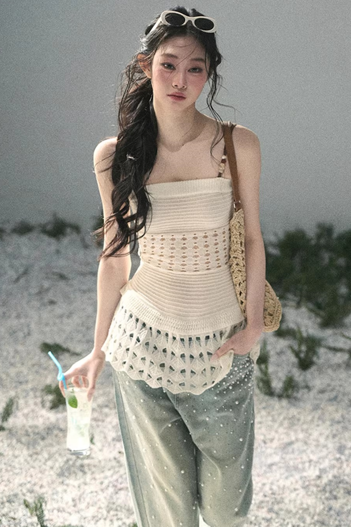 Knitted Hollow-Out Summer Top