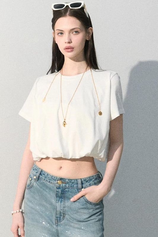 Linen Pleated Bud Top