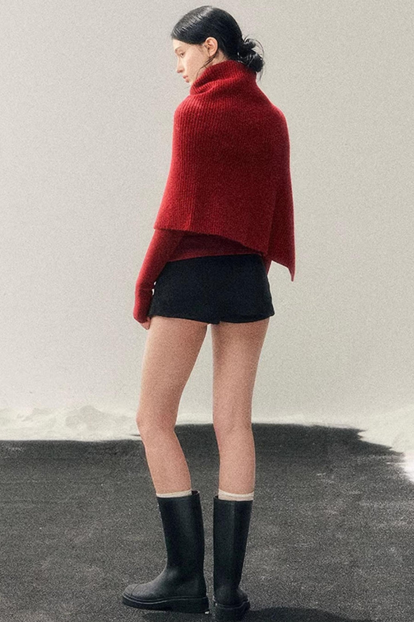 Maple Leaf Knit Sweater Cape Set-Up