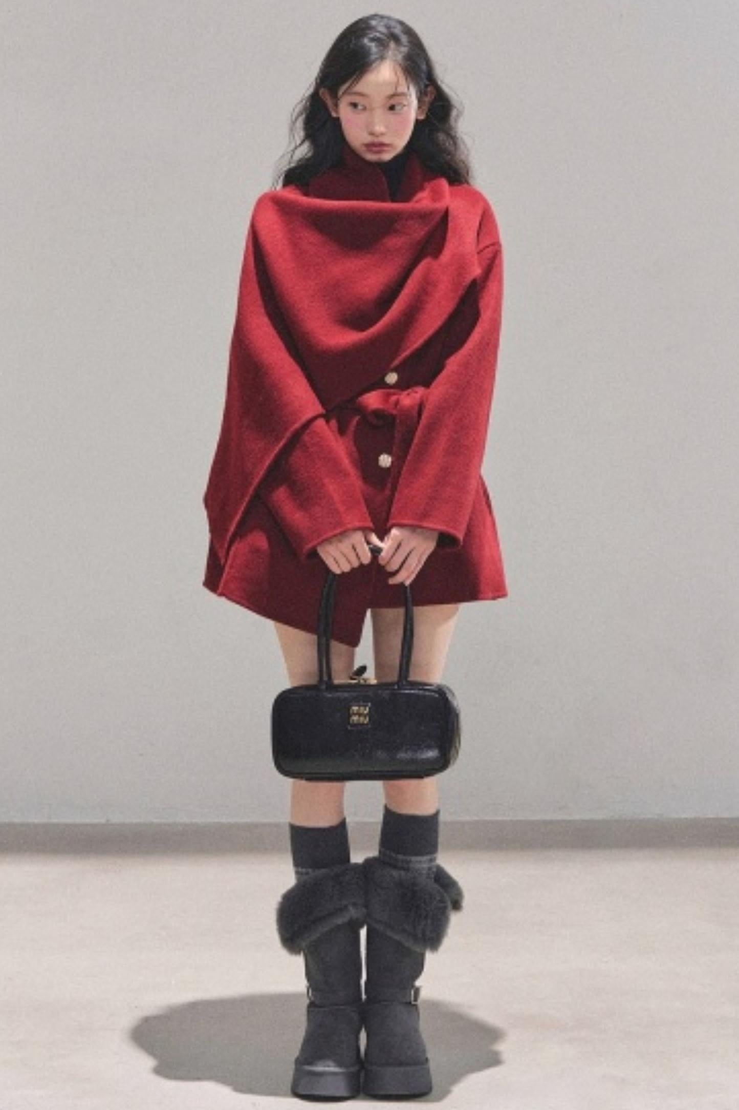 Winter Plaid Wool Coat