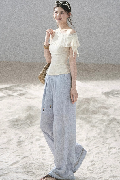 Before the Sunset Lace Off-Shoulder Top