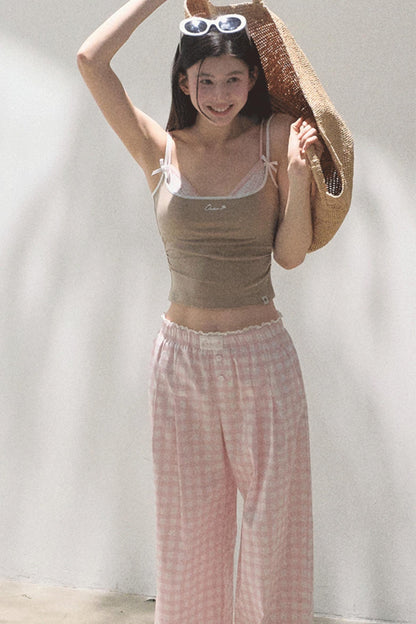 Wide-Leg Tencel Hemp Pants Set-Up