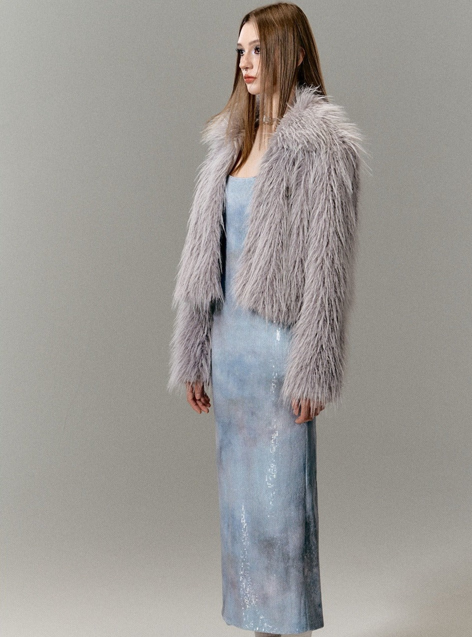 Composite Long Fur short Jacket