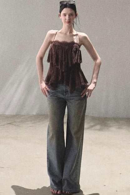 Vintage Hand-Painted Jeans Set