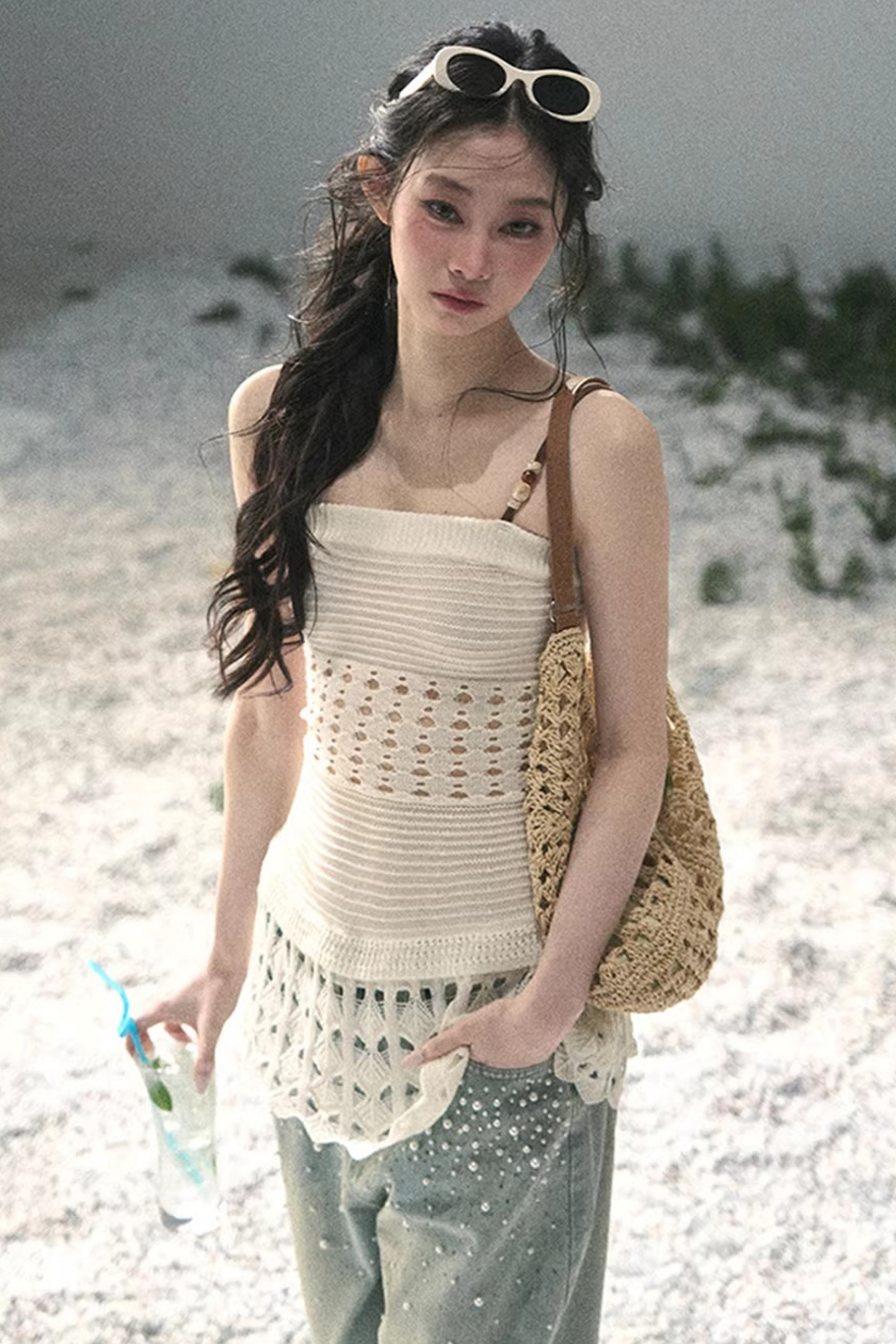 Knitted Hollow-Out Summer Top