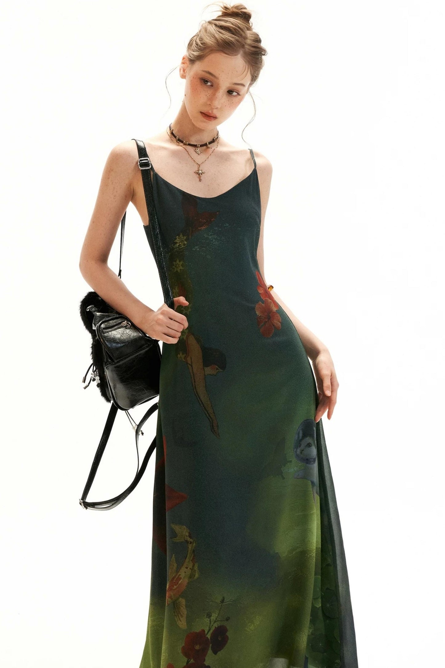Fantasy Floral Suspender Dress