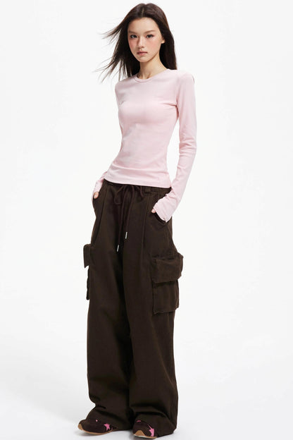 Slim Round Neck Long Sleeve Knitwear