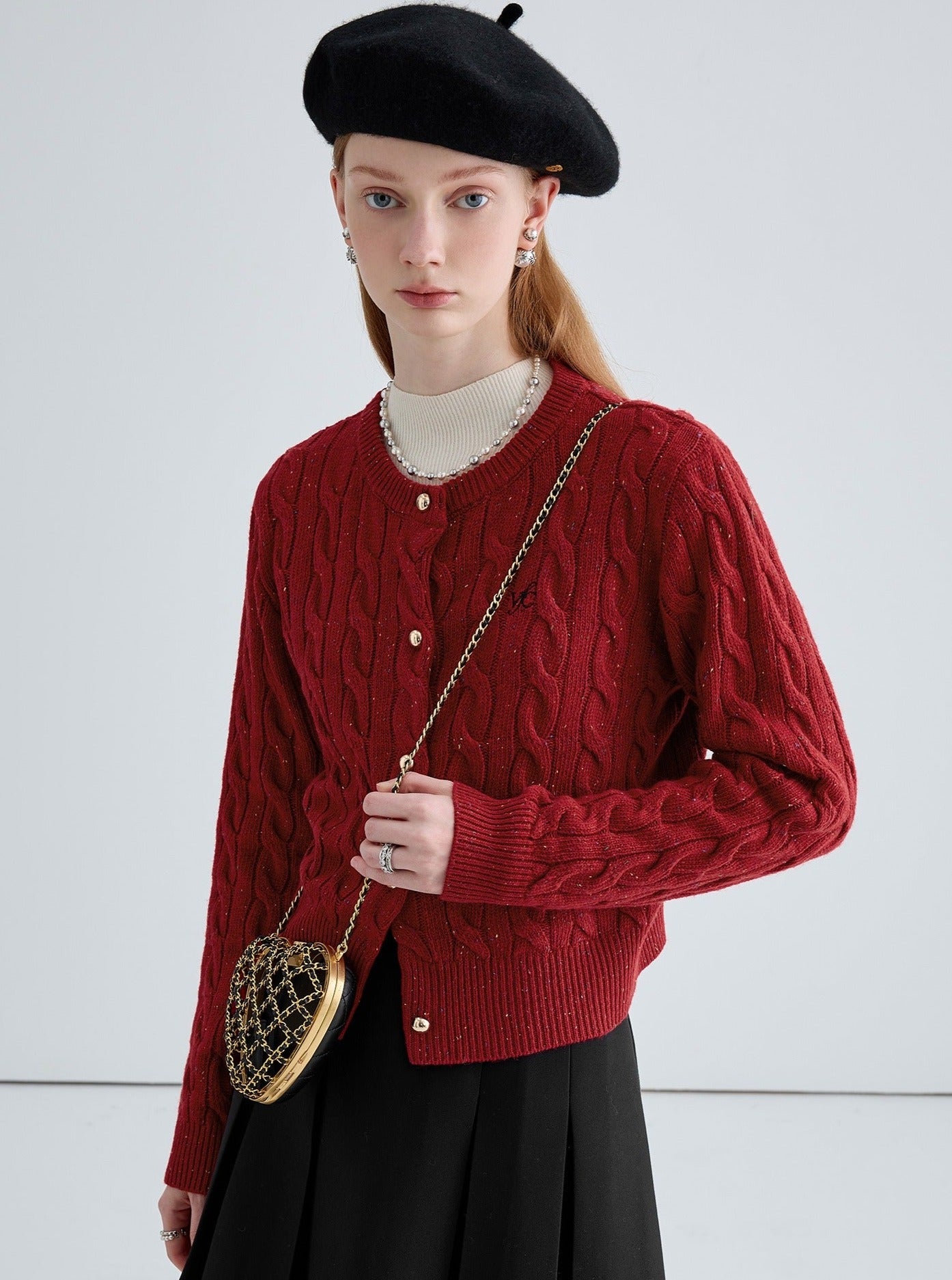 Retro Round Neck Knitted Tops