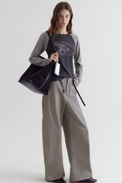 Textured Color-Blocked Raglan Top