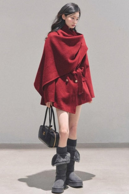 Winter Plaid Wool Coat