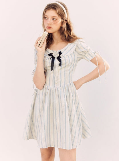 Striped short-sleeved shirt Dress