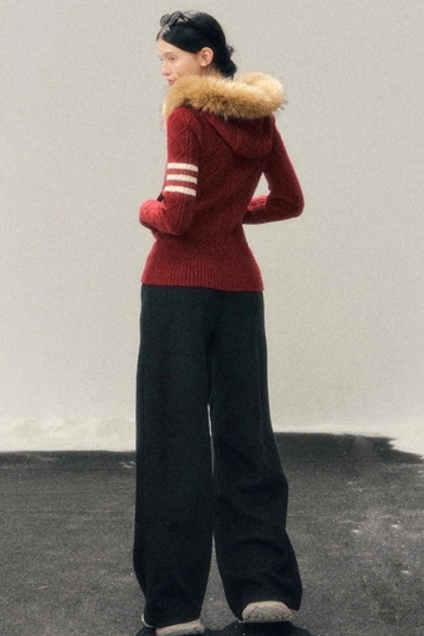 Winter Hooded Knit Sweater