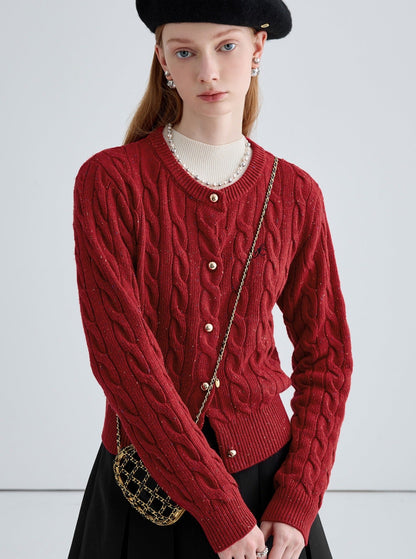 Retro Round Neck Knitted Tops