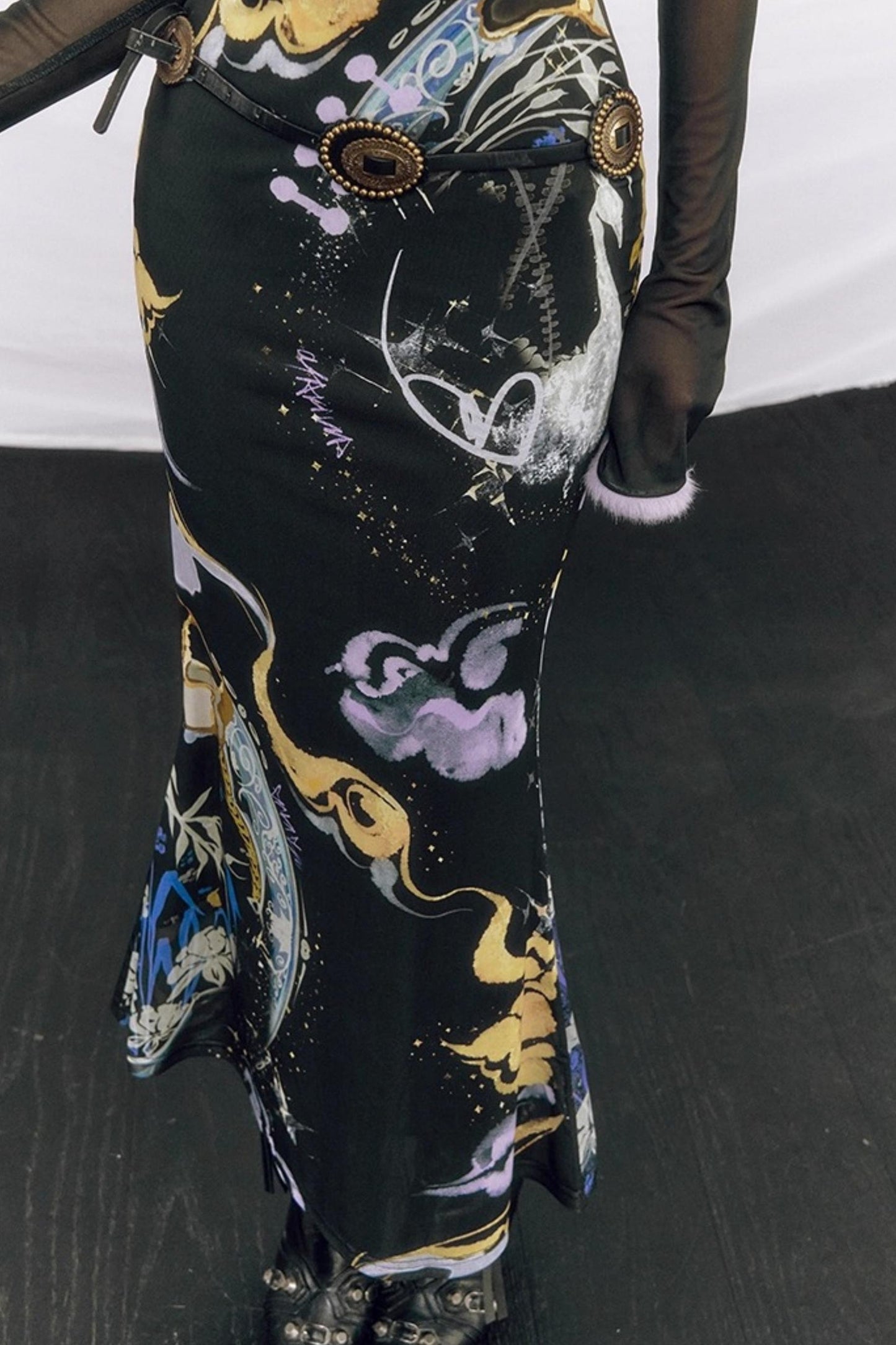 Hand-Painted Cheongsam Fishtail Dress