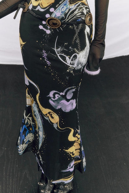 Hand-Painted Cheongsam Fishtail Dress