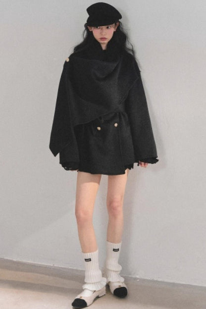 Winter Plaid Wool Coat