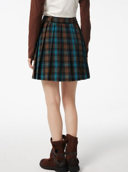 American preppy pleated skirt sets