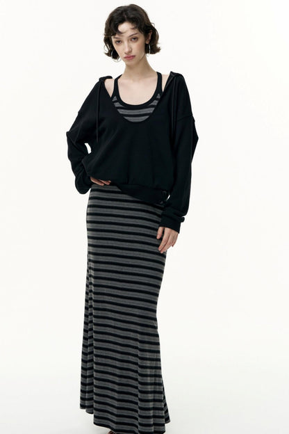 Layered Hooded Sweatshirt Set-Up