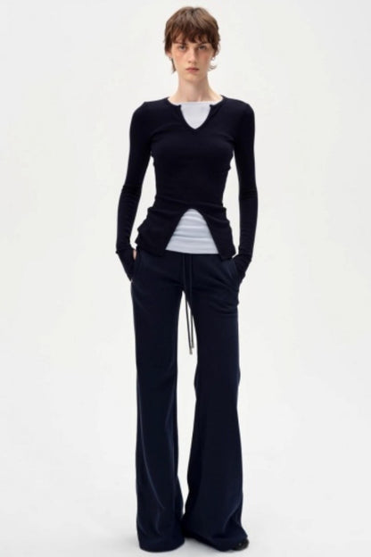 V-Neck Slim Fit Panel Base Top