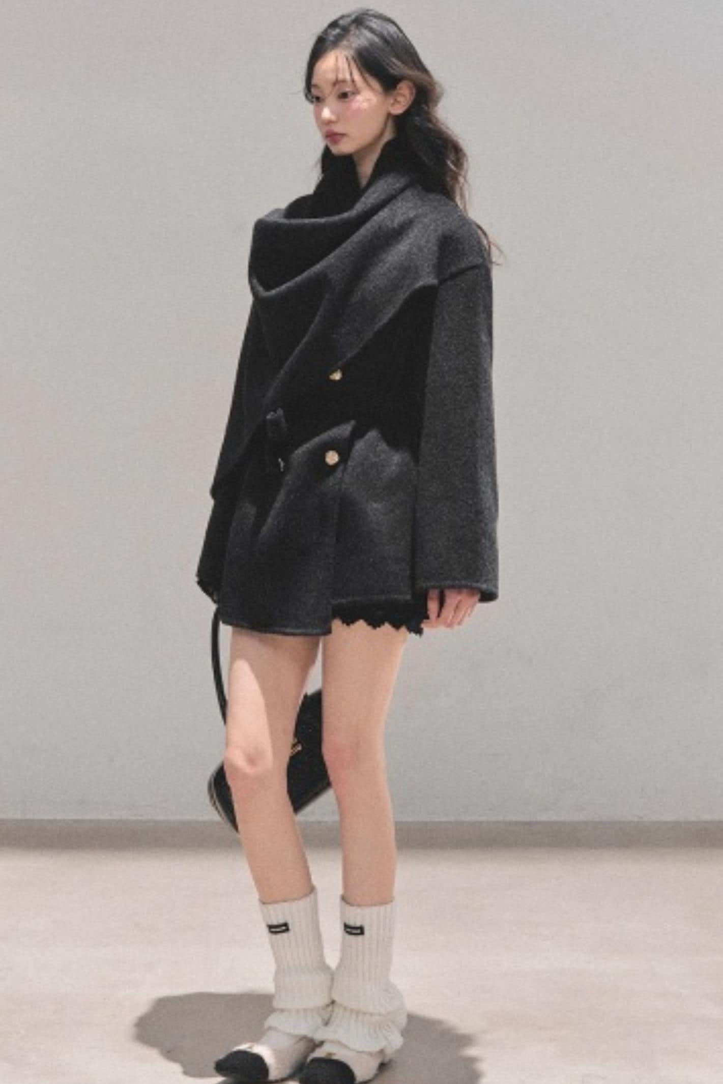 Winter Plaid Wool Coat